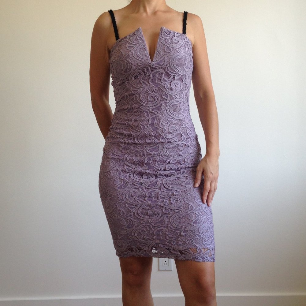 Streetwear Society - Lilac Bodycon Strapless Dress